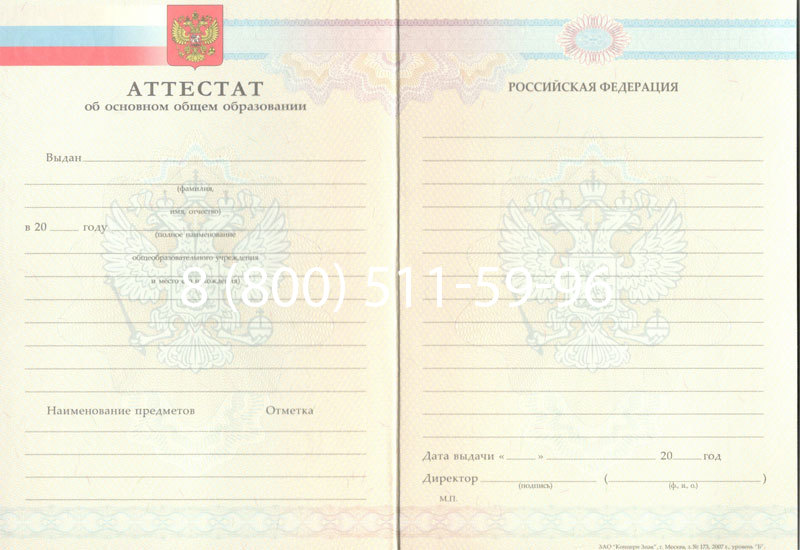 Купить Аттестат за 9 класс 2007-2010 годов в Омске Купить Аттестат за 9 класс 2007-2010 годов в Омске